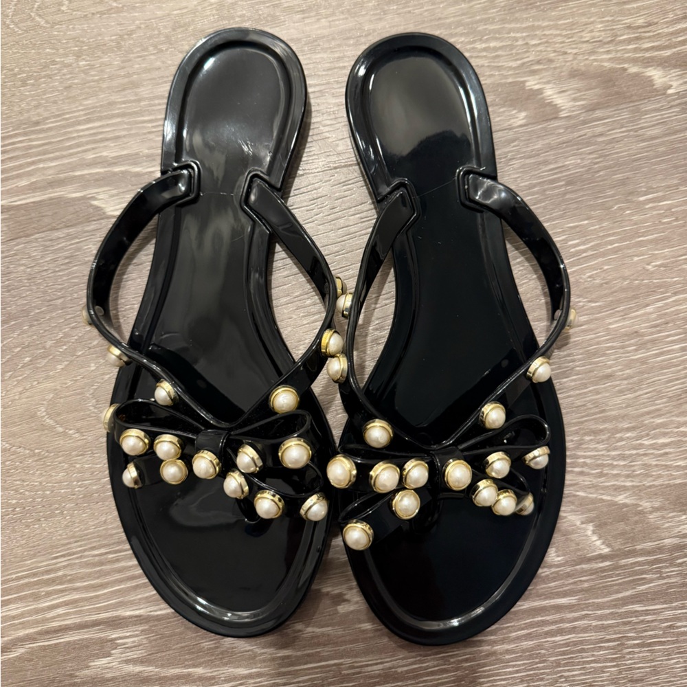 Jelly Pearl Flip Flop Size:7